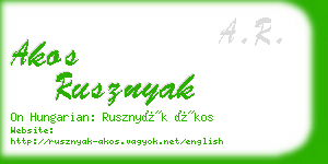 akos rusznyak business card